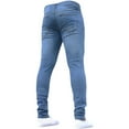 thumbnail image 2 of DDAPJ pyju Jeans for Men Casual Business Skinny Jeans Solid Color Slim Fit Small Leg Jeans Luxe Performance Soft Blue Jeans, 2 of 2