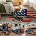 thumbnail image 5 of American Flag Round Area Rug 4 FT, Non Slip Indoor Outdoor Rug, Eagle Blue Red USA Flag Retro Washable Soft Circular Carpet Non-Shedding Floor Mat for Coffee Table Nursery Foyer Balcony, 5 of 8
