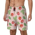 thumbnail image 2 of Haiem Strawberry Floral Mens Swim Trunks with Compression Liner 2 in 1 Swimming Shorts Stretch Swimwear Quick Dry,Board Shorts-XX-Large, 2 of 9