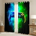 thumbnail image 2 of Erosebridal Abstract Gamepads Curtains for Living Room,Neon Gradient Blackout Curtains Set of 2 (38x45),Hexagon Honeycomb Curtains and Drapes (38x45),Lightning Bedroom Decoration, 2 of 6