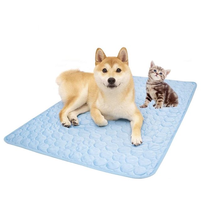 almohadilla de hielo para mascotas, almohadilla fresca de verano para perros y gatos, almohadilla transpirable de seda para arena de hielo para gatos, suministros para mascotas