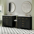 thumbnail image 2 of 72'' Bathroom Vanity with Ceramic Sink Combo Set, Modern Freestanding Single Bathroom Cabinet with 4 Drawers & 2 Cabinets,Storage Cabinet for Bathroom, Solid Wood Frame Vanity Set, 2 of 9