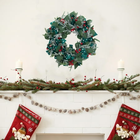 

Wankam Merry Christmas Wreath Sign for Front Door Christmas Decoration Wooden Door Hanger for Front Door Rustic Wreath Indoor Wall Hanging Decoration for Xmas Garden Yard Outdoor