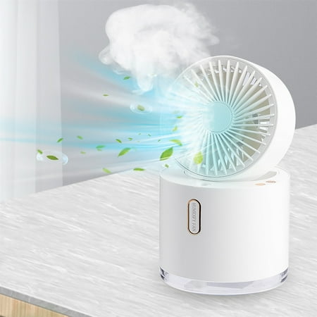 

Automatic Shaking Head Spray Humidifier Water Cooling Small Fan Desktop Mini