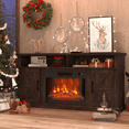 thumbnail image 2 of Luban Nese TV Stand Barn Door 58 Inch with 23 Inch Electric Fireplace for TVs Up to 65 Inch, 2 of 7
