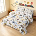 thumbnail image 3 of Erosebridal Vintage Truck Twin Quilt Set, Gray Twin Coverlet Set, Vintage Trucks Gray 2pcs 1 Bedspread and 1 Pillowcase, 3 of 7