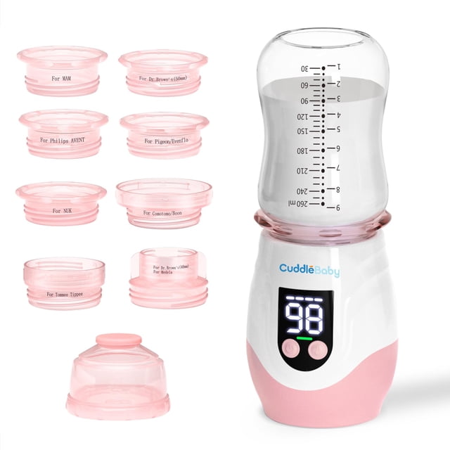 Calentador portátil recargable para biberones CuddleeBaby, rosa