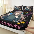 thumbnail image 3 of jejeloiu Music Anime Girl Twin Sheet Sets,Kids Romantic Gifts Bedding For Teens 3pcs, 3 of 7