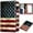 US Flag, variant on Fintie Server Book Organizer with Zipper Pocket, PU Leather Restaurant Guest Check Presenters Card Holder for Waitress Waiter Bartender, Sandy Wave