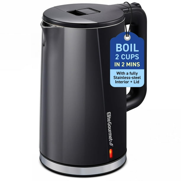 Hervidor eléctrico Elite Gourmet EKT8224 1.7L de doble pared negro