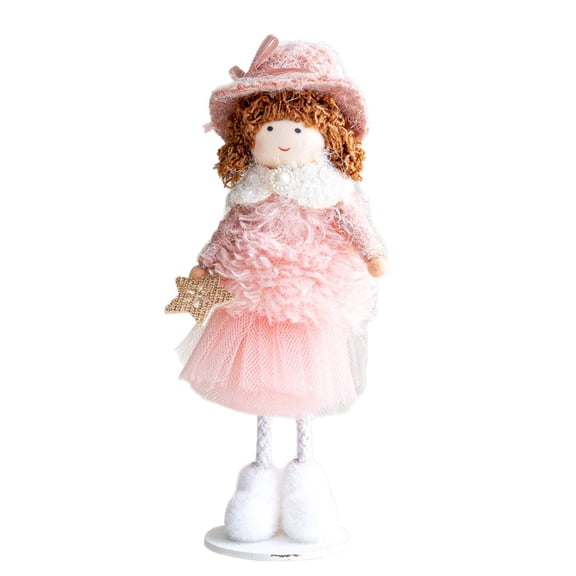 OIUR Christmas Angel Doll Ornaments Tabletop Small Plush Fairy Elf Figurine for Thanksgiving New Year Birthday Wedding Valentine's Day Xmas Party Decoration