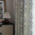 thumbnail image 2 of 2 Panels Boho Curtains Leaf Semi Sheer Drapes Tassel Rod Pocket Short Bohemian Window Curtain Panels fGeometric Striped Window Treatment 59" W x 87" L, 2 of 5