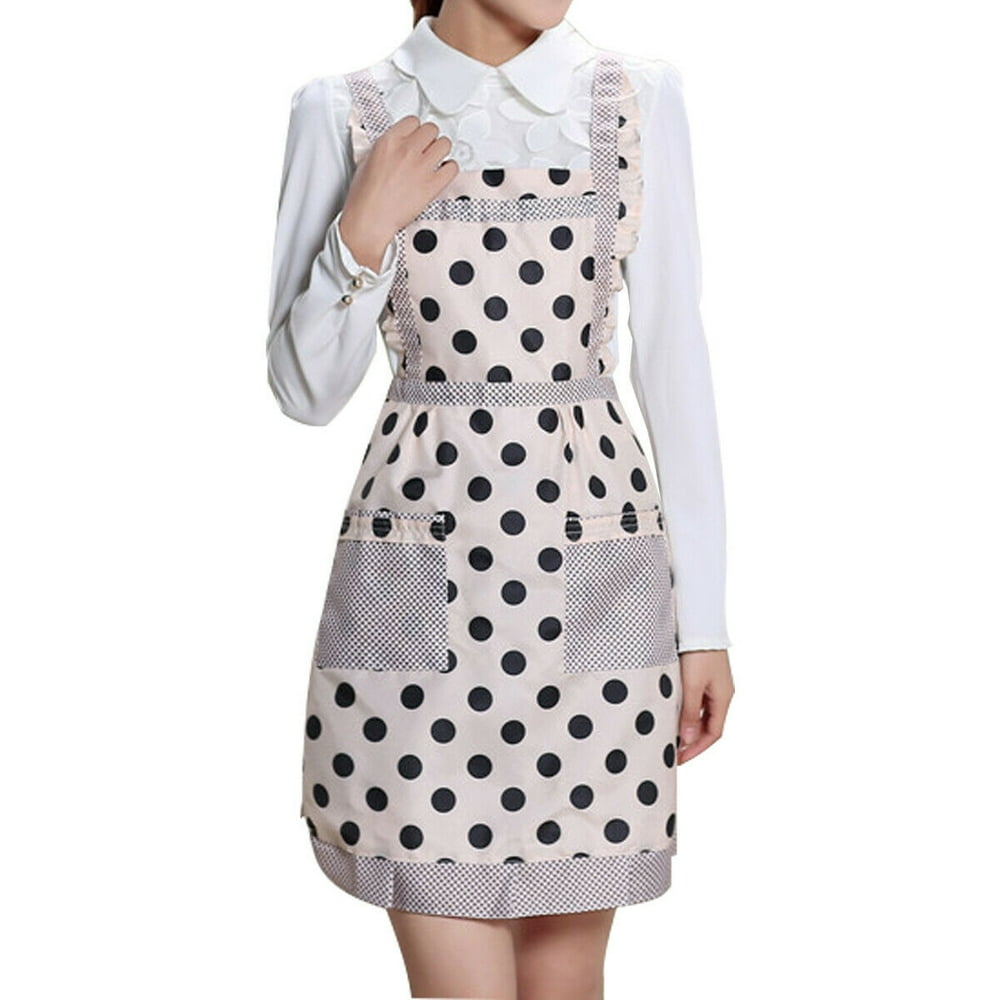 Waterproof Aprons Women Floral Apron Kitchen Restaurant Cooking Chef Bib Aprons