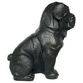 thumbnail image 2 of Sitting Bulldog Garden Resin Statue 16" - Cement-Look, 2 of 5