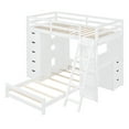 thumbnail image 6 of Harper & Bright Designs Twin Over Twin Separable Bunk Beds with Desk and Drawers, Wood L-Shape Bunk Bed Frame with USB Ports and LED Ligh for Kids Teens, White, 6 of 17