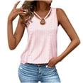 thumbnail image 2 of Summer Tank Tops For Women Casual Solid Color Hollow V-Neck Workout Tank Tops — L, 2 of 9