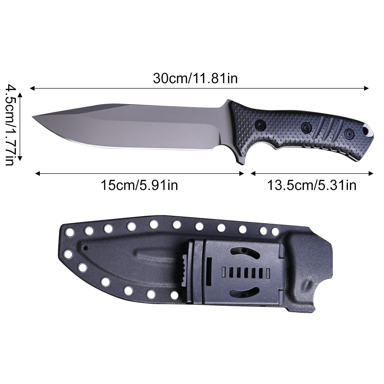 Fixed Blade AUS-10 Steel Knives with Sheath,Big Full Tang Bushcraft Knife with Sheath Hunting Knife with Handle for Camping, Survival, Fishing(Khaki)