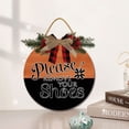 thumbnail image 2 of Eveokoki 11" Please Remove Your Shoes Thank You Sign, Remove Your Shoes Wood Sign, Wall Hanging, No Shoes Sign, Solid Wood Hanging Plaque with Rope, Polite Message - Dark Wood, 2 of 5