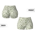 thumbnail image 5 of Kdxio Green Rabbit Print Workout Shorts for Women Seamless Soft Smooth Gym Yoga Scrunch Active Shorts, 5 of 9