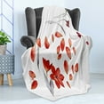 thumbnail image 4 of Floral Soft Flannel Fleece Throw Blanket, Autumn Flowers and Leaves Petals Illustration in Watercolors Painting Artwork, Cozy Plush for Indoor and Outdoor Use, 70" x 90", Red Purplegrey, by Ambesonne, 4 of 5