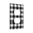 thumbnail image 2 of Kll White And Black Plaid Pattern Wall Plate,Gloss Finish,Standard Size 1 - 5" X 3", Polycarbonate Thermoplastic,Electric Receptacle Plug Covers, 2 of 8