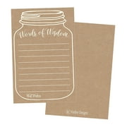 50 Rustic Mason Jar Words of Wisdom Advice Cards, Use As Graduation Advice Cards, Marriage or Wedding Advice Cards, Bridal or Baby Shower Party Games, Boy or Girl Baby Prediction or Advice Cards