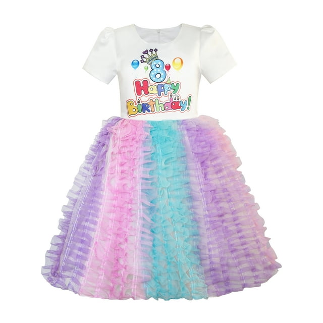 Robe Fille Joyeux Anniversaire Princesse Fête 1er Anniversaire Robe Tutu 3 Ans