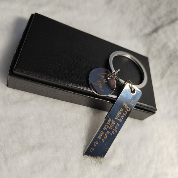 Drive Safe Keychain Gifts for Boyfriend Love You Keychain Key Ring Gifts for Dad Husband Boyfriend Birthday Valentine’s Day Father's Day Gifts from Girlfriend Wife Daughter Son Family Stainless Steel
