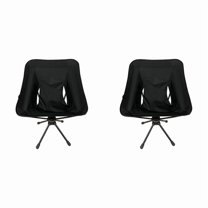 2X Swivel Chair Camping Portable Folding Chair 360 Rotating with Carry Bag for Outdoor Camp Travel Beach Picnic Fishing
