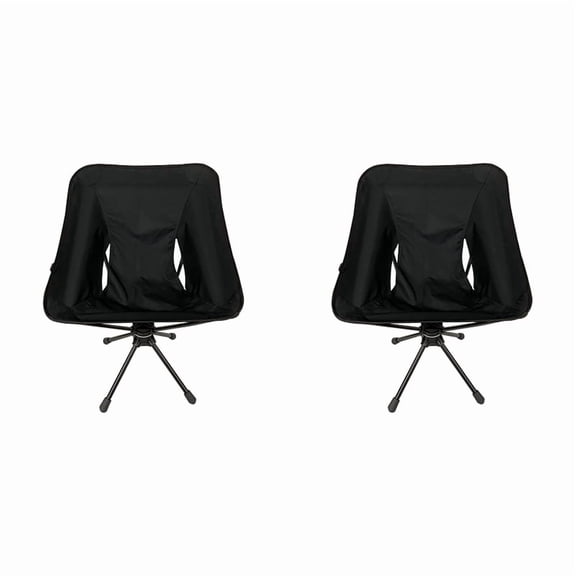 2X Swivel Chair Camping Portable Folding Chair 360 Rotating with Carry Bag for Outdoor Camp Travel Beach Picnic Fishing