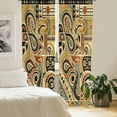 thumbnail image 4 of Ambesonne Bohemian Curtains 2 Panel Set, Grunge Tribal Paisley Leaf, Pair of - 28" x 84", Khaki Pale Rust Amber, 4 of 4