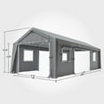 thumbnail image 2 of 13X20FT Carport, Heavy Duty Carport with Roll-Up Sidewall and Ventilated Windows with Removable Sidewalls, 180g Pe Waterproof Canopy, All-Season Outdoor Portable Garage for Pickup Truck Boat SUV,Grey, 2 of 5