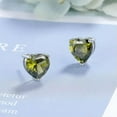 thumbnail image 6 of GKNET Women AAA Crystal Zircon 925 Silver Heart Stud Earrings Delicate Jewelry 9 Color-Sea blue, 6 of 8