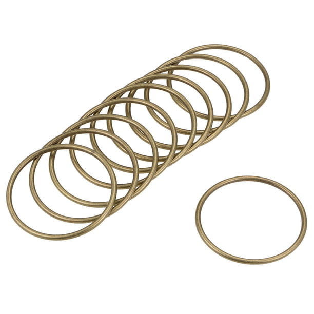 Uxcell 1.97'' Hebilla de anillo O Anillos para accesorios de bolsa de hardware, cinturón, manualidades, DIY, aleación de zinc, tono bronce, 10 piezas