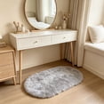 thumbnail image 4 of Tie Dye Oval Plush Area Rug, Long Bedroom Bedside Cloakroom Decorative Mat, Soft Non Slip Floor Carpet (Multicolor ,40*60CM), 4 of 5