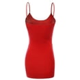 thumbnail image 3 of Essential Basic Women's Basic Casual Long Camisole Cami Top Regular Sizes - Red, M, 3 of 4