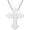 Rhodium Plated, variant on Goldtone Filigree Cross with Monogram Necklace ,Women's
