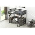 thumbnail image 5 of CoSoTower Full Size Loft Bed with U-Shaped Desk, Drawers and Storage Shelves, Antique Brown, 5 of 9
