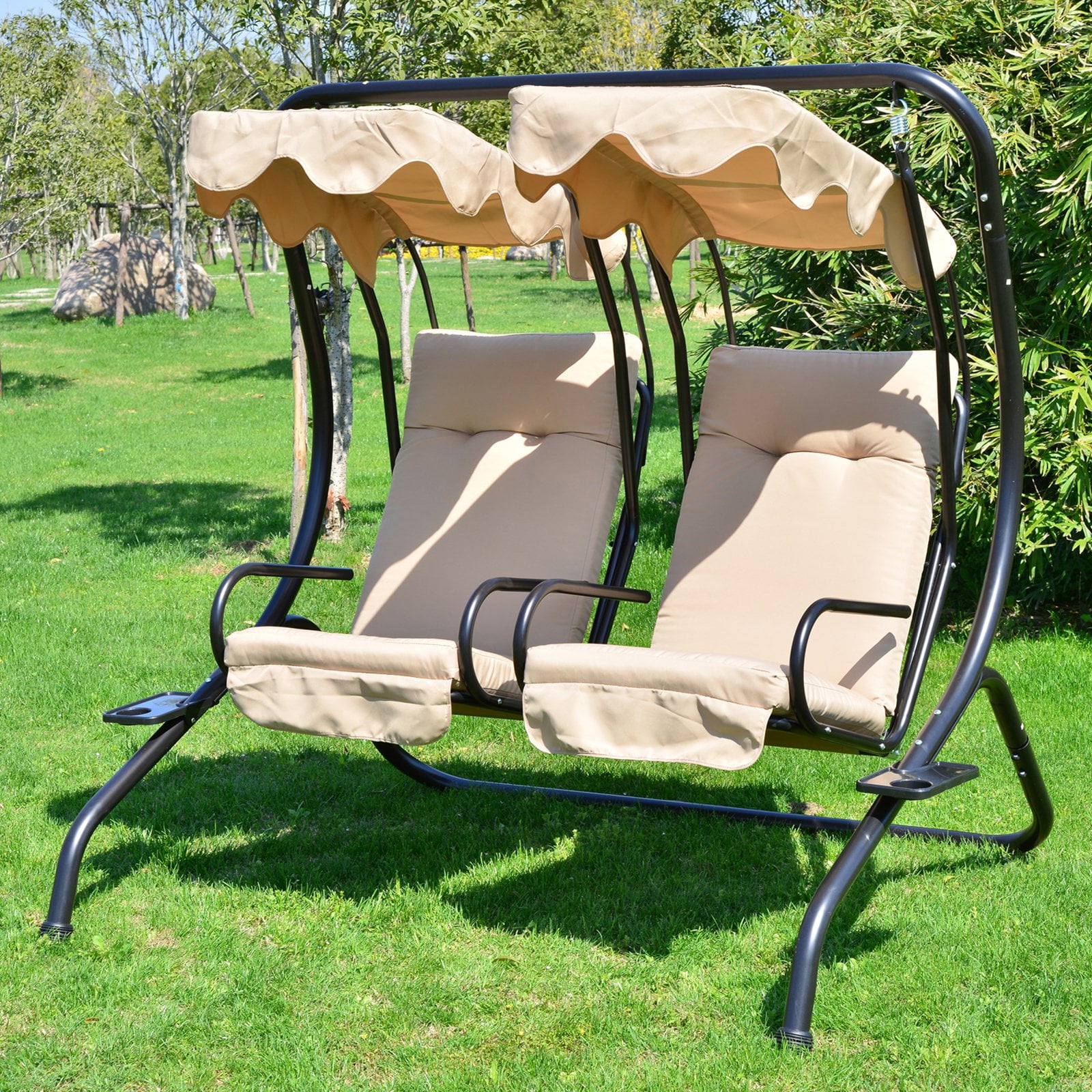 double seat garden swing