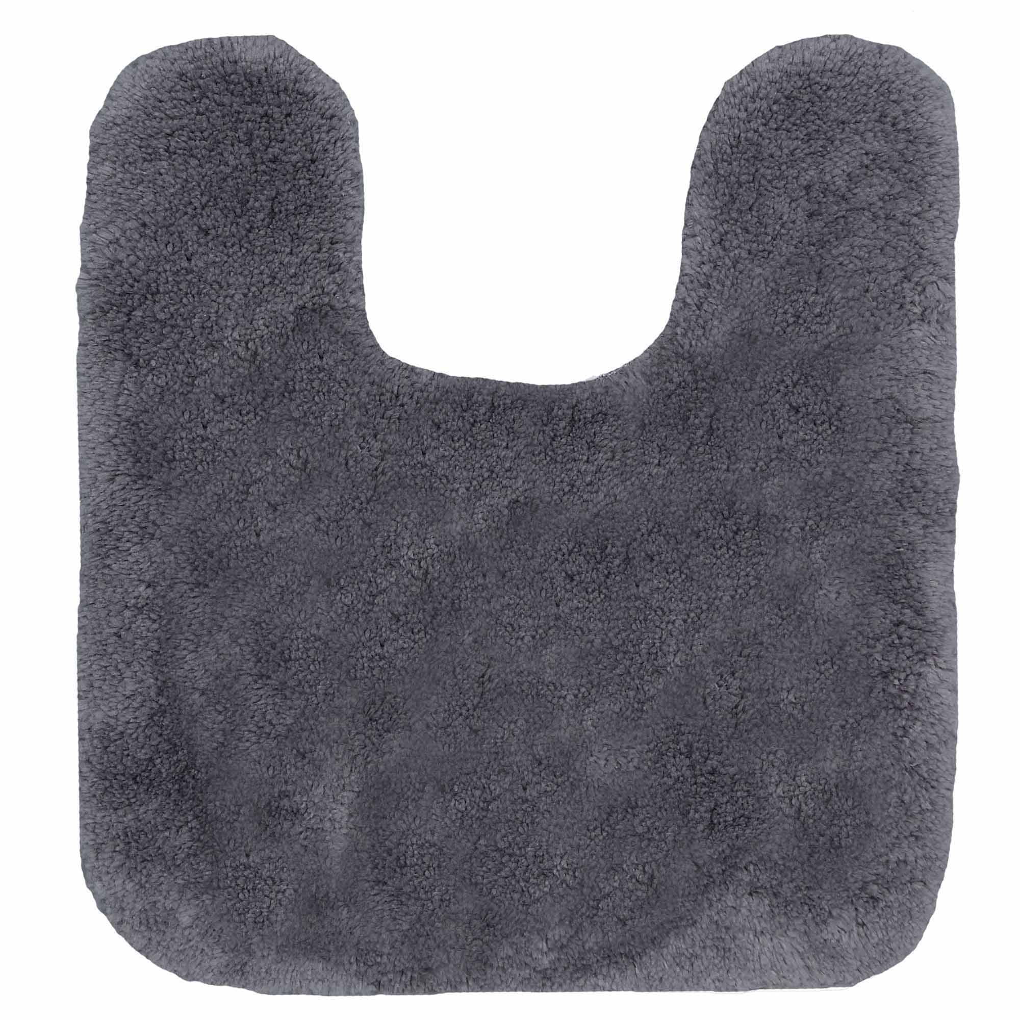 Mainstays Performance Nylon Bath Rug, Grey Flannel, 19.5" x 22" Contour