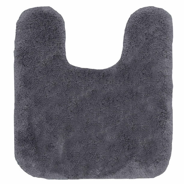 Mainstays Performance Nylon Bath Rug, Grey Flannel, 19.5" x 22" Contour