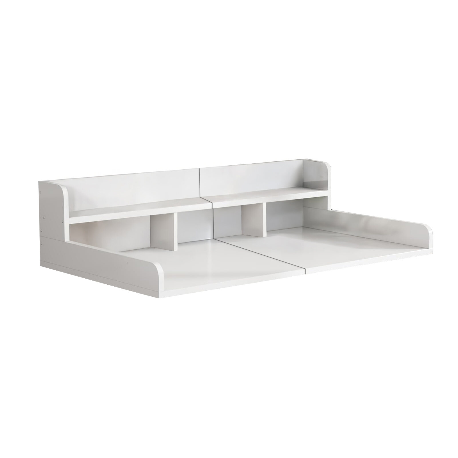 Bathroom Shelf Washer Dryer Countertop with Non-slip Pads Laundry Wood Shelf Topper with Edge, 54" Width x 27.5" Depth Double Layer Organizer for Washer and Dryer Laundry Hamper Counter Storage Organ