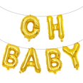 thumbnail image 3 of globos de aluminio con la letra Oh Baby de 16 pulgadas, color oro rosa y plata, para decoración de fiestas de revelación de género, bodas y baby shower, 3 of 5