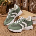 thumbnail image 6 of Pandaie Women's Fashion Sneakers Trendy Low Top Classic Retro Casual Shoes Ladies Non Slip Comfortable Running Walking Footwear with Arch Support Army Green Size 9.5, 6 of 8