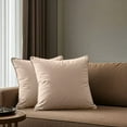 thumbnail image 5 of A1HC Set of 2 Luxurious Soft Velvet Throw Pillow Covers Only, 18"x18", Khaki, Decorative Cushion Covers with Hidden YKK Zipper for Sofa or Bed, 5 of 7