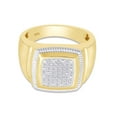 thumbnail image 2 of AFFY Two Tone Cluster Ring for Men, 0.10CT Natural Diamond 14K Yellow Gold over Silver-13.5, 2 of 5