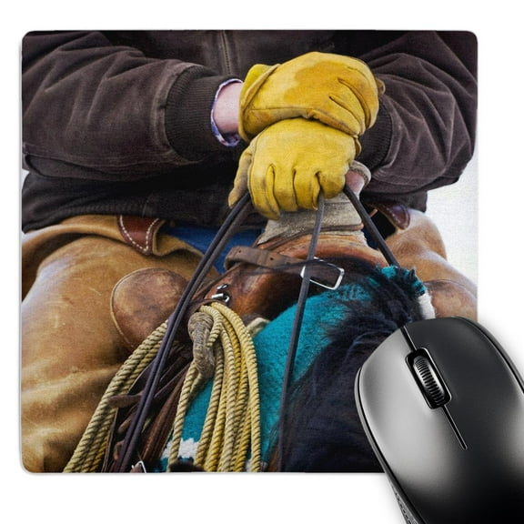 3dRose, Cowboy saddles, boots, Hideout Ranch, Wyoming - US51 JRE0017 - Joe Restuccia III, MousePad