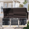 thumbnail image 3 of Gotland 7-Piece Outdoor Patio Furniture Set, 3-Seat Sofa, 2 Wicker Swivel Chairs, coffee Table, 2 Ottomans & Wicker Fire Pit Table, All-Weather Outdoor Set, Gray, 3 of 6