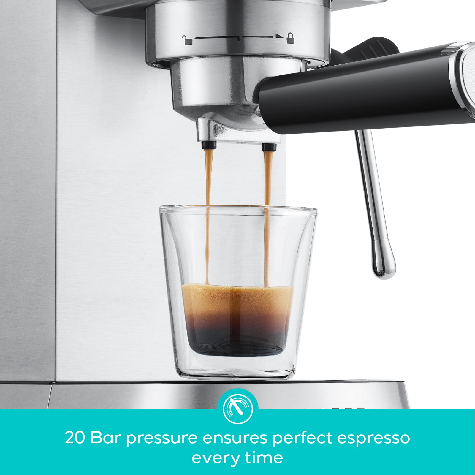 CASABREWS CM5418 Plus 20-Bar Semi-Automatic Espresso Machine & Coffee Maker with Steam Wand, Cold Brew Function, Stainless Steel, Silver