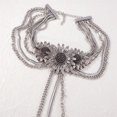 thumbnail image 5 of Layered Chain Daisy Collar Necklaces for Women Vintage Flower Pendant Link Snake Chains Tassel Drop Choker Necklace Adjustable Retro Punk Halloween Y2K Party Accessories Jewelry, 5 of 12